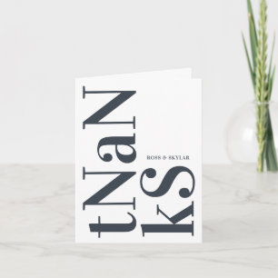 Carte De Remerciements Gros Monogramme Moderne Simple