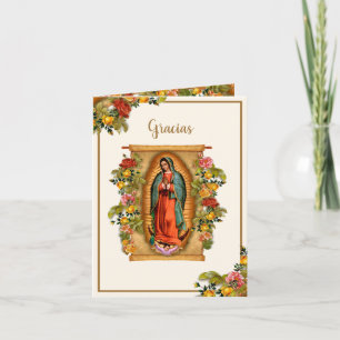 Carte De Remerciements Guadalupe Vierge Marie Condolence funéraire Espagn
