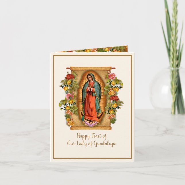 Carte De Remerciements Guadalupe Vierge Marie Fête catholique (Devant)