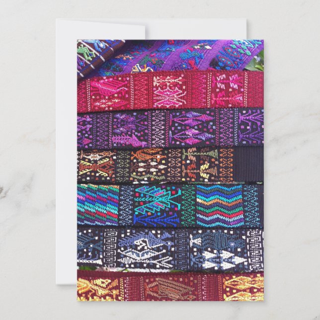 Carte De Remerciements Guatemalan textile designs (Devant)