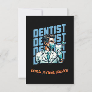 Carte De Remerciements Guerrier de l'hygiène dentaire dentiste