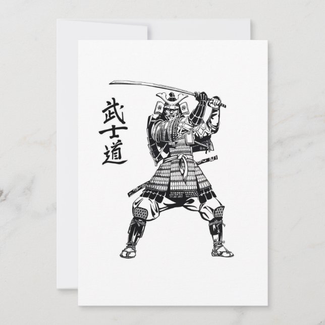 Carte De Remerciements Guerrier samouraï (Devant)