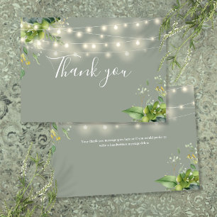 Carte De Remerciements Guirlande lumineuse florale de feuillage de sauge