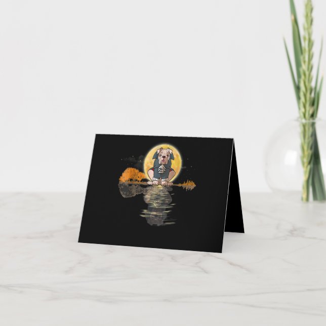 Carte De Remerciements Guitar Lake Halloween effrayant anglais Bulldog av (Devant)