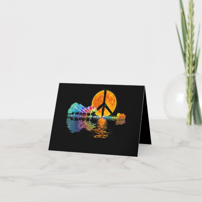 Carte De Remerciements Guitar Lake Shadow Peace Love (Devant)