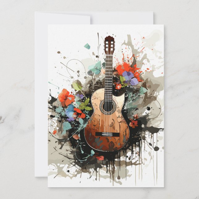 Carte De Remerciements Guitare (Devant)