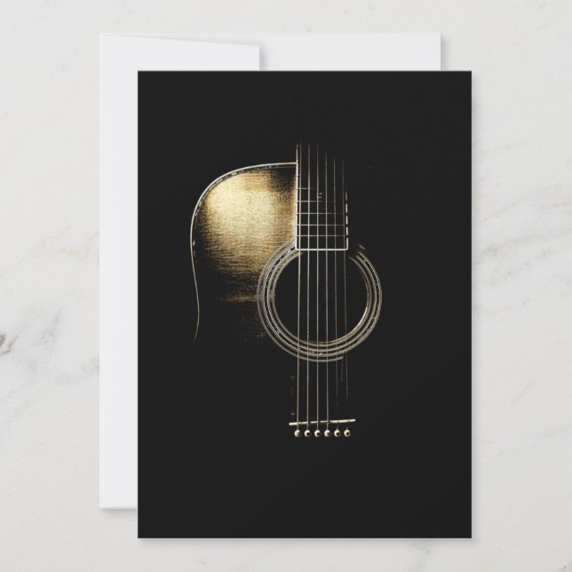 Carte De Remerciements Guitare acoustique Lite (Devant)