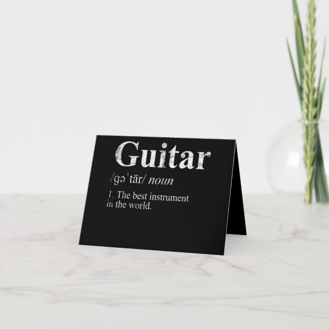 Carte De Remerciements Guitare de définition | Meilleur Instrument Au Mon (Devant)