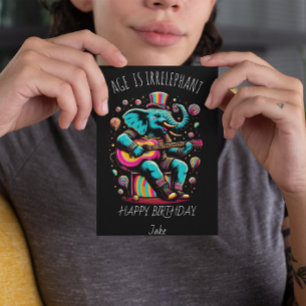 Carte De Remerciements Guitare de Jamming, éléphant psychédélique