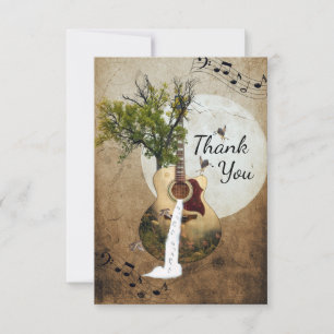Carte De Remerciements Guitare Imaginaire