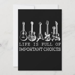 Carte De Remerciements Guitare Lover  La Vie Est Pleine De Choix Importan