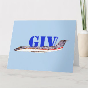Carte De Remerciements Gulfstream GIV Jet privé avec typographie audacieu