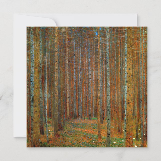 Carte De Remerciements Gustav Klimt - Forêt de pins de Tannenwald (Devant)