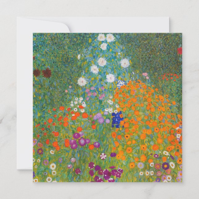 Carte De Remerciements Gustav Klimt - Jardin des fleurs (Devant)