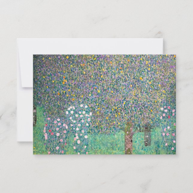 Carte De Remerciements Gustav Klimt - Rosiers sous les arbres (Devant)