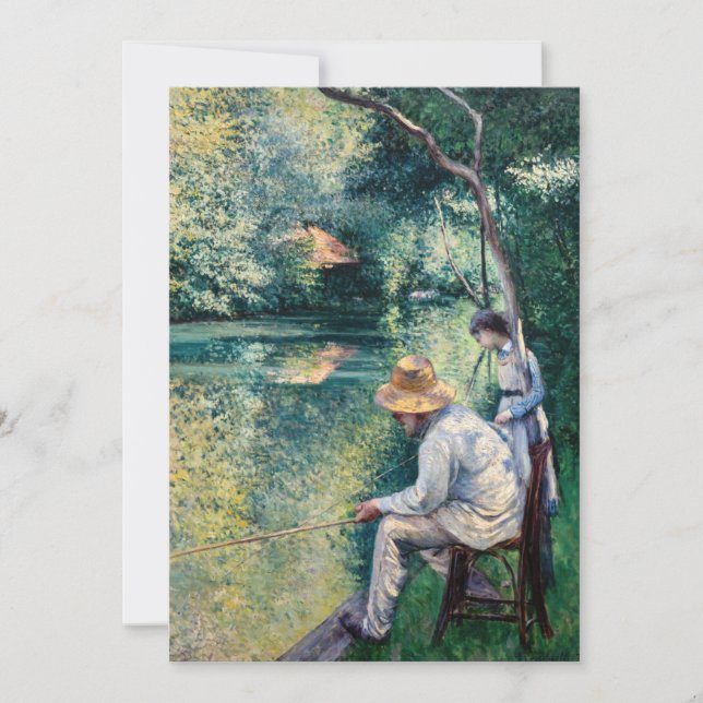 Carte De Remerciements Gustave Caillebotte - Pêche à la ligne (Devant)