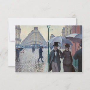 Carte De Remerciements Gustave Caillebotte - Rue de Paris ; Temps de plui