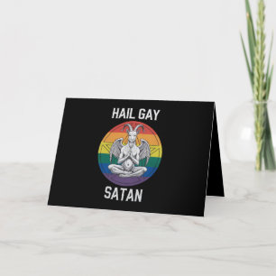 Carte De Remerciements Hail Gay Satan Funny Goth Gothique Goat LGBTQ