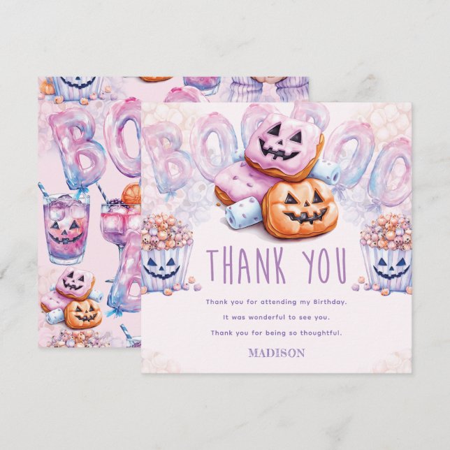 Carte De Remerciements Halloween Anniversaire Dormir (Devant / Derrière)
