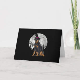 Carte De Remerciements Halloween Casquette de sorcière de chien de Rottwe