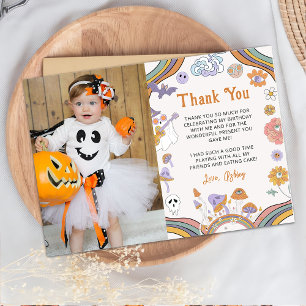 Carte De Remerciements Halloween fantôme photo d'anniversaire Super