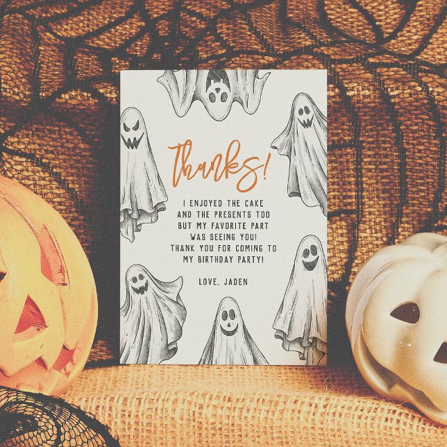 Carte De Remerciements Halloween Fantômes Spooktaculaire Anniversaire Mer (Créateur téléchargé)