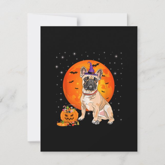 Carte De Remerciements Halloween French Bulldog Friandise ou Farce Citrou (Devant)