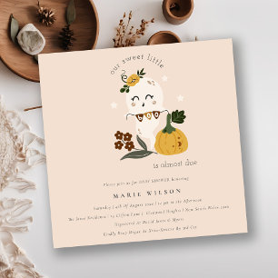 Carte De Remerciements Halloween mignon fantôme petit Baby shower Invitat