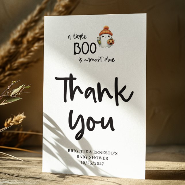Carte De Remerciements Halloween Petit Boo Baby shower plat (Créateur téléchargé)