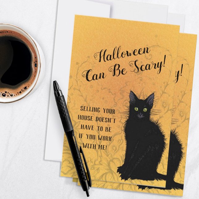 Carte De Remerciements Halloween peut être un véritable cauchemar immobil (Personalized Halloween Real Estate Marketing Card)