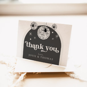 Carte De Remerciements Halloween Retro Disco Spiders & Disco Ball Mariage