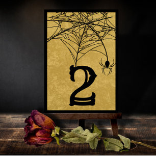 Carte De Remerciements Halloween Spider Web Gothic Wedding Table Number