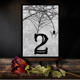 Carte De Remerciements Halloween Spider Web Gothic Wedding Table Number