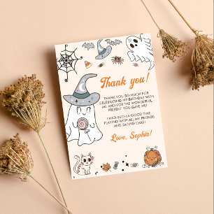 Carte De Remerciements Halloween Super Cute Ghost fête d'anniversaire