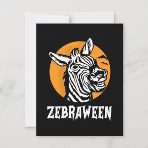 Carte De Remerciements Halloween Zebra