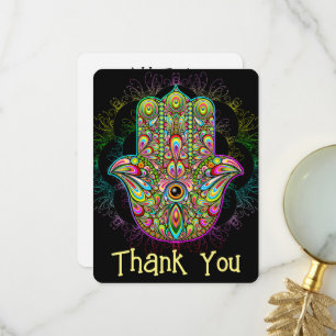 Carte De Remerciements Hamsa Fatma Main Psychedelic Art