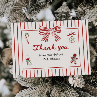 Carte De Remerciements Hand Drawn Christmas Bridal Shower