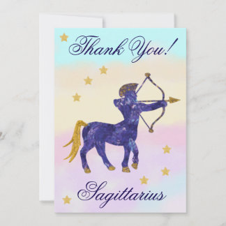 Carte De Remerciements Hand-Painted Sagittarius Birthday Thank You