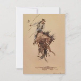 Carte De Remerciements Hand Whipping a Bronc par Edward Borein