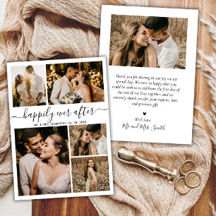 Carte De Remerciements Happily Ever After Script 5 Collage Photo Mariage