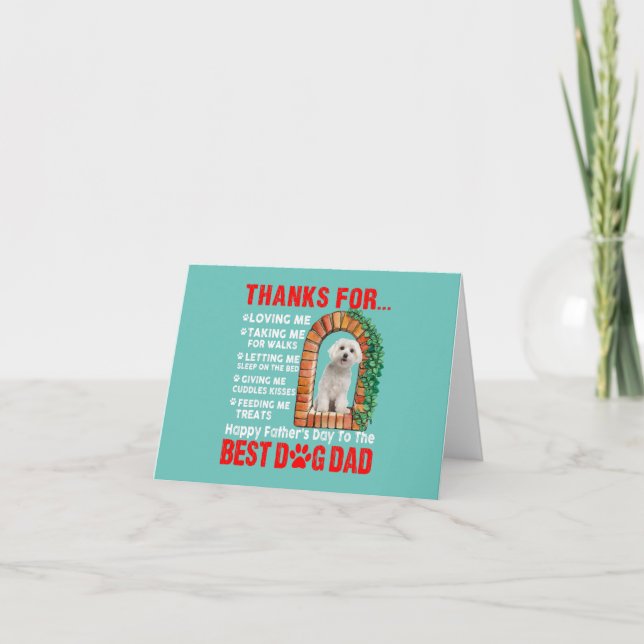 Carte De Remerciements happy fards jour meilleur chien papa mignon chien  (Devant)