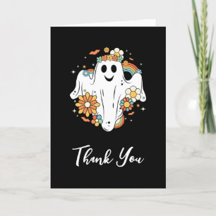 Carte De Remerciements Happy Ghost Retro Hippie Vibe