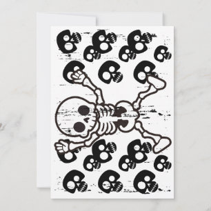 Carte De Remerciements Happy Halloween Flat Card - Crâne Éffrayant avec é