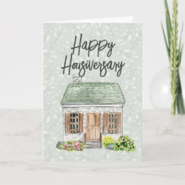 Carte De Remerciements Happy Home Anniversaire Maison aquarelle