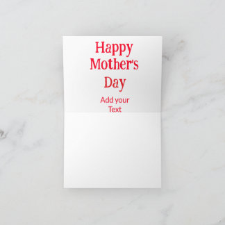 Carte De Remerciements Happy mother's day red add text simple minimal mom