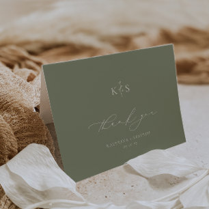 Carte De Remerciements HARMONIE Sage Green Mariage Photo