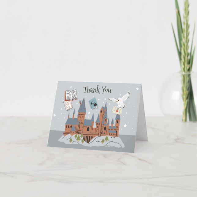 Carte De Remerciements Harry Potter | Château de Hogwarts (Devant)
