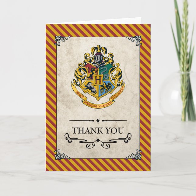 Carte De Remerciements Harry Potter | Hogwarts Anniversaire Remerciements (Devant)