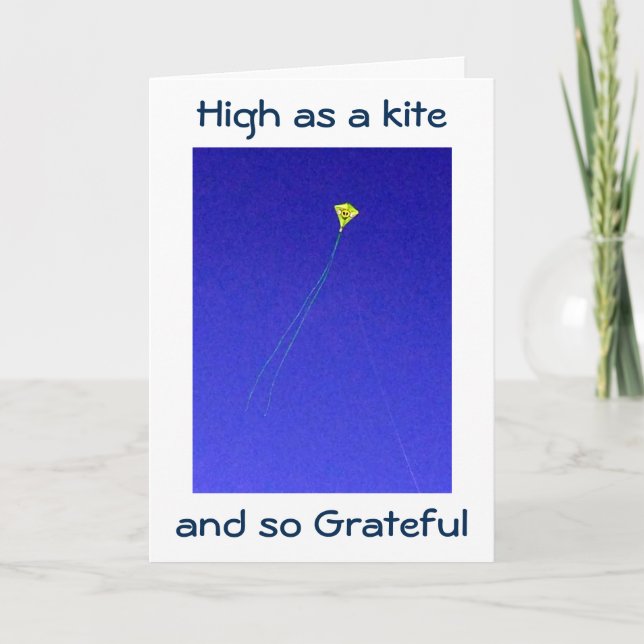 CARTE DE REMERCIEMENTS HAUT EN KITE/SI RECONNAISSANT "VOUS" ÊTES "MON" AM (Devant)