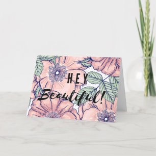 Carte De Remerciements Hé Beau ! Joli rose fleuri pourpre